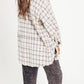 Women's Seams Raw Edge Washed Oversized Shirt Jacket with Pockets