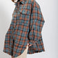 Women's Seams Raw Edge Washed Oversized Shirt Jacket with Pockets