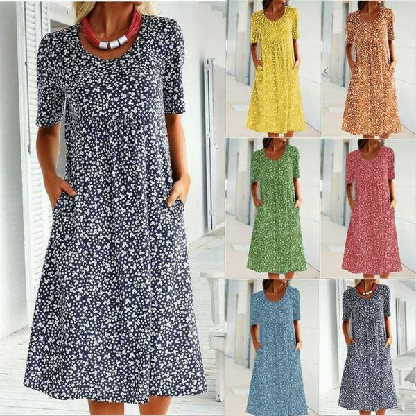 2024 New Year Hot Sale Casual Women Scoop Neck Floral Dress 8 Colors   1 717ad790 Bf43 4a68 8a5e 77febb168b4f 