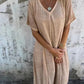 🔥Last Day Sale 49%🔥Cotton and Linen V-neck Midi Dress