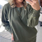 Women's Ribbed Accent Pocketed Pullover