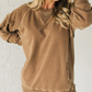 Women's Ribbed Accent Pocketed Pullover