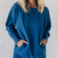 Women's Ribbed Accent Pocketed Pullover