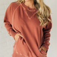 Women's Ribbed Accent Pocketed Pullover