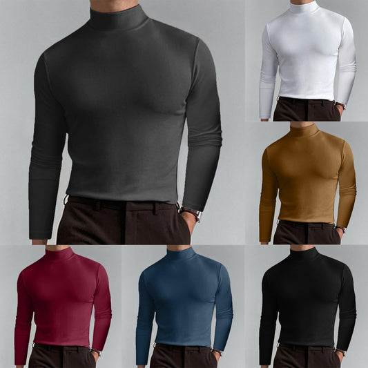 🔥HOT SALE 49% OFF🔥Mens High Neck Slim Fit Long Sleeve T-shirt